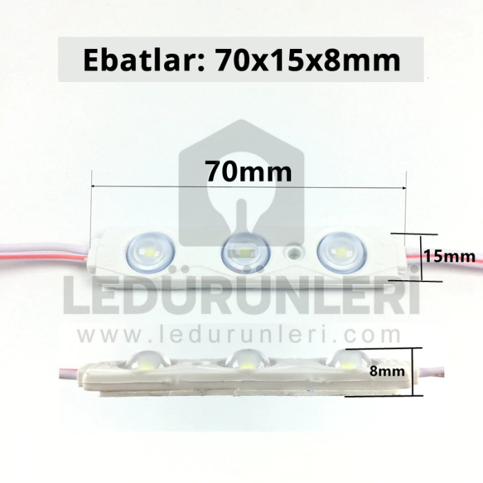 1,5w 3lü Işıklı Reklam Tabelası Modülü | 12v 1,5w Plus Modül Led - LED.00103