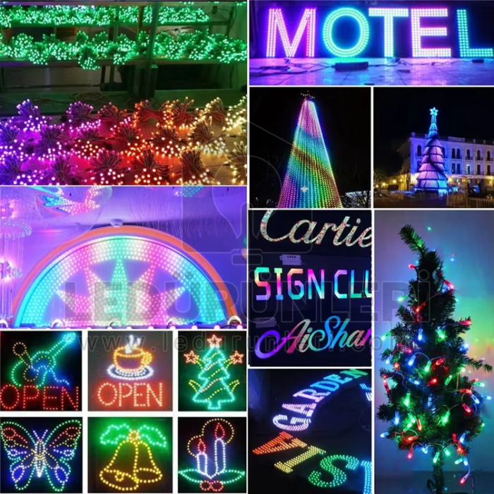 LEDLEN 5v. 12mm RGB Pixel Led Tekli (50 Adet)