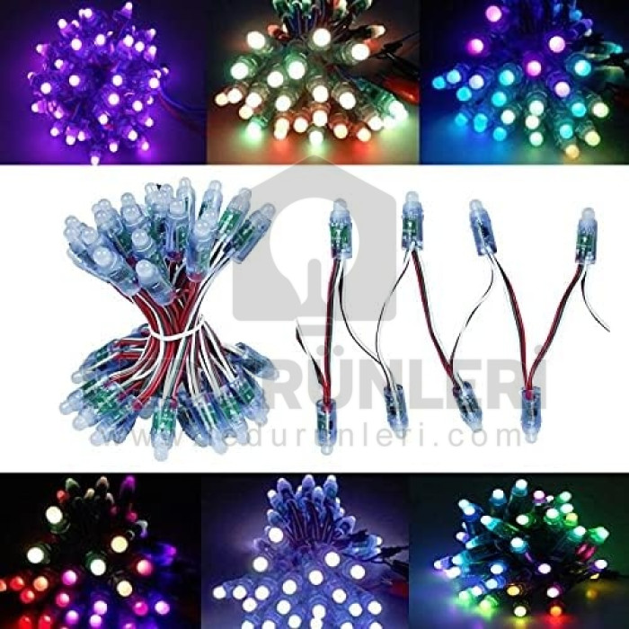 LEDLEN 5v. 12mm RGB Pixel Led Tekli (50 Adet)