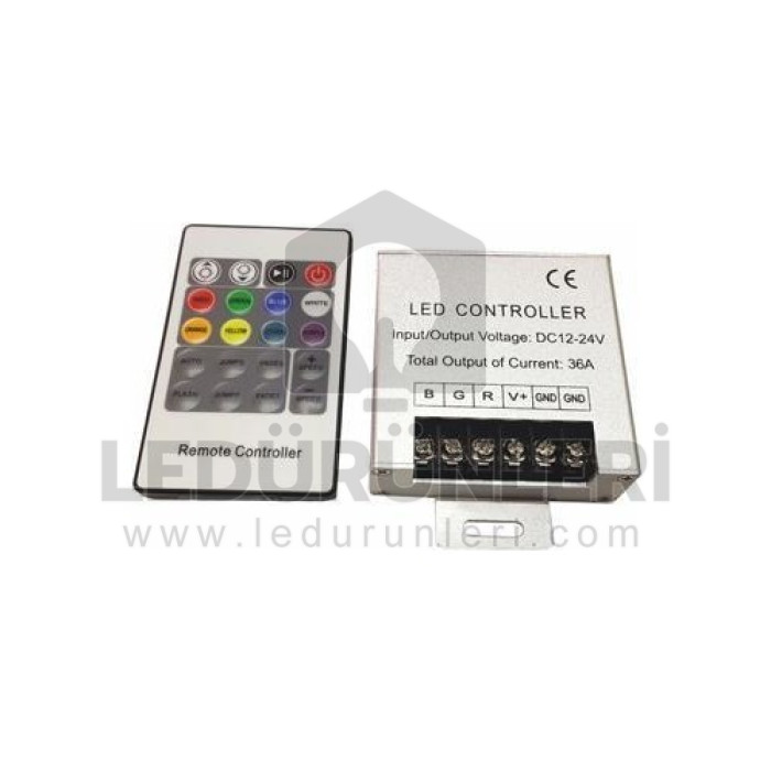 20 Tuşlu 36A. RF Rgb Şerit Led Kontrol Kumandası - LED.00204