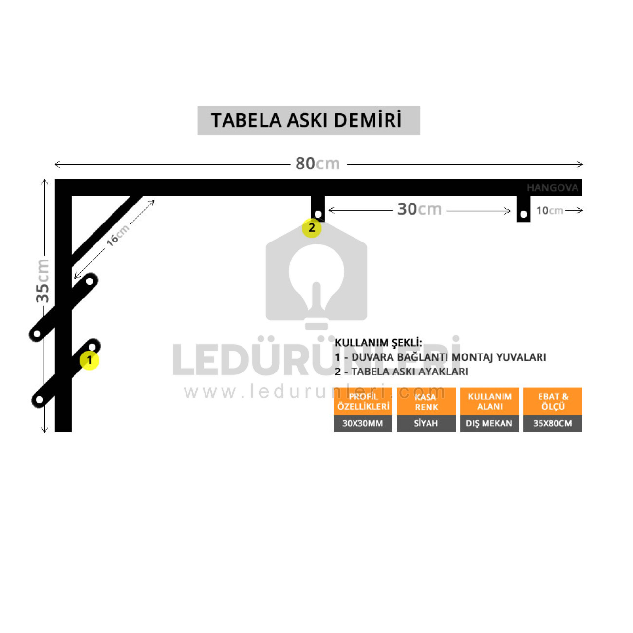 LEDLEN Tabela Askı Demiri