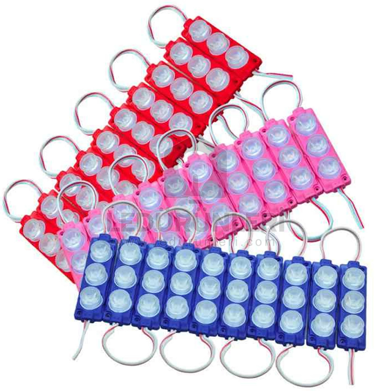 LEDLEN 24v. 3w. 3030 Yüksek Işık Lens Mercekli 3lü Modül Led