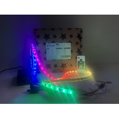 Animasyonlu Kayar RGB Magic Şerit Led SETİ (Adaptör+Kumanda) Tak Çalıştır (5 Metre)