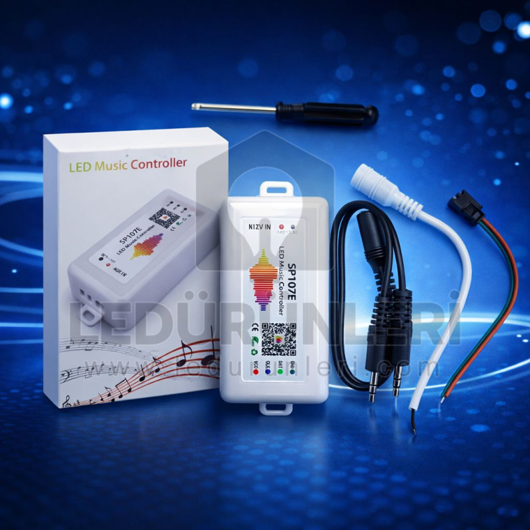 SP107E RGB Pixel LED Kontrol Cihazı – Müzik ve Ses Duyarlı, Mobil Uyumlu LED Denetleyici