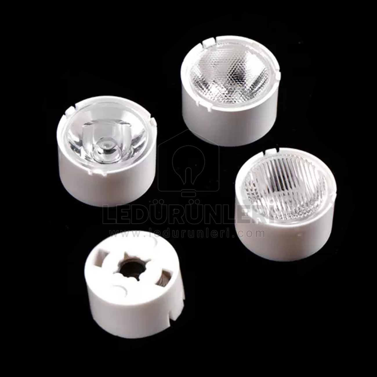 LEDLEN 20mm Tekli Kılıflı 3535/3030 SMD Led Lensi Led Mercek (50 Adet)