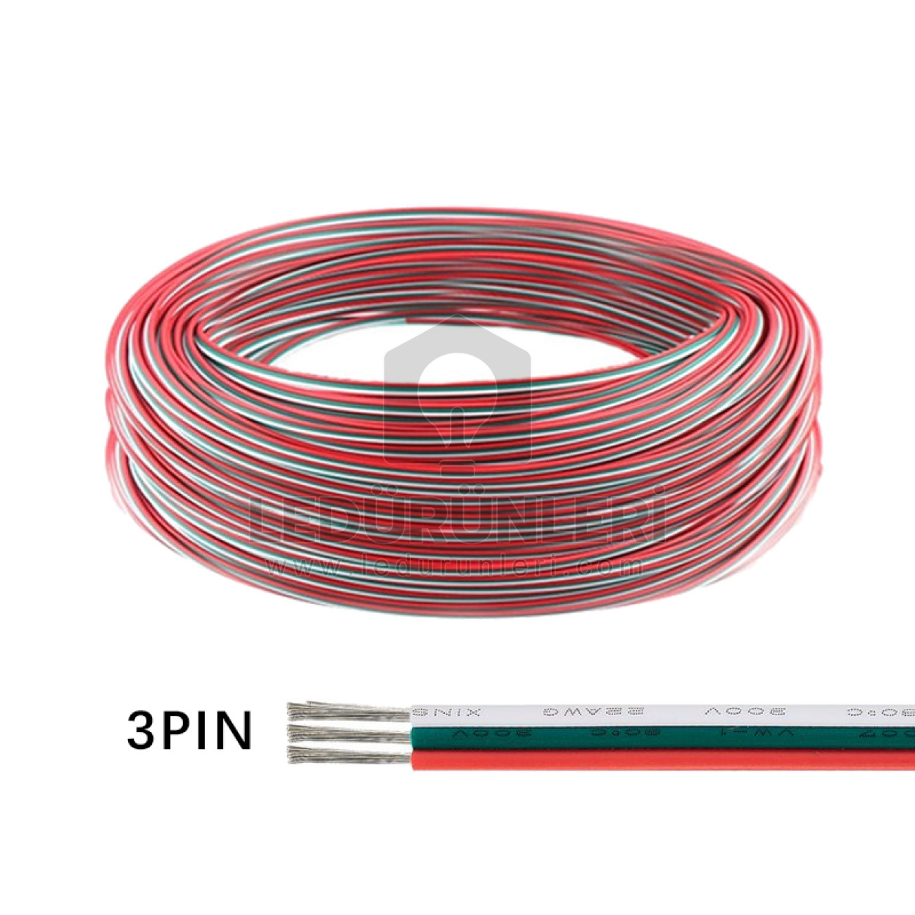 Hangova 3 Pin RGB Pixel LED Kablosu 100 Metre | Esnek ve Dayanıklı Kablo