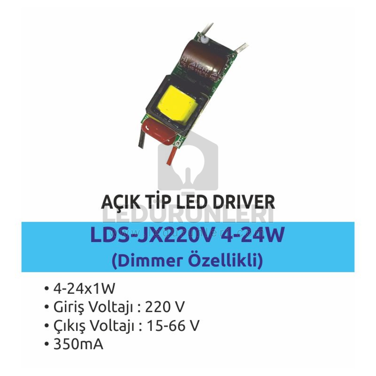 Powerlux 4-24X1W 220V Dimlenebilir Açık Tip Led Driver Ip 20