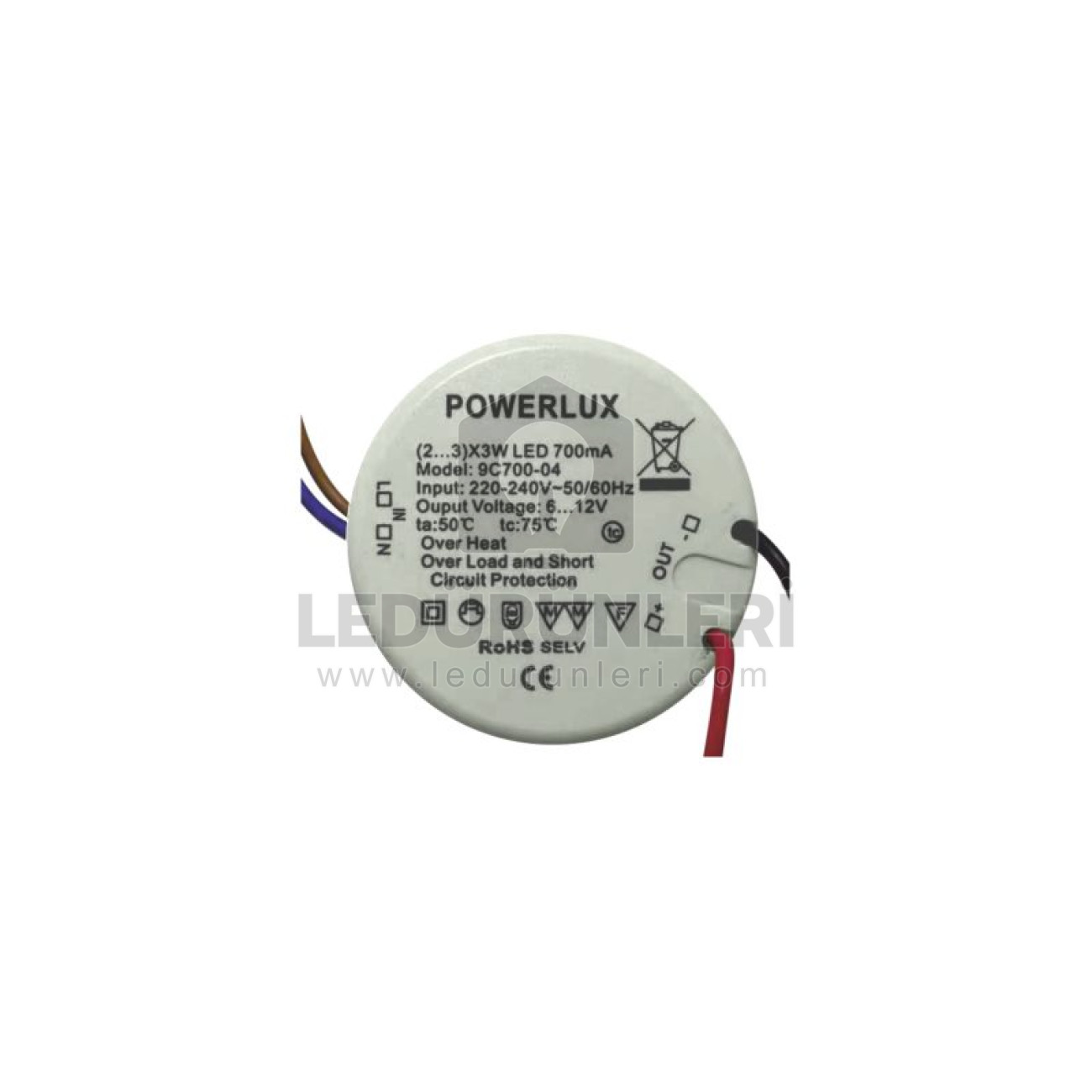 Powerlux At-9C700-04 Plastik Kasa Led Driver Ip 20