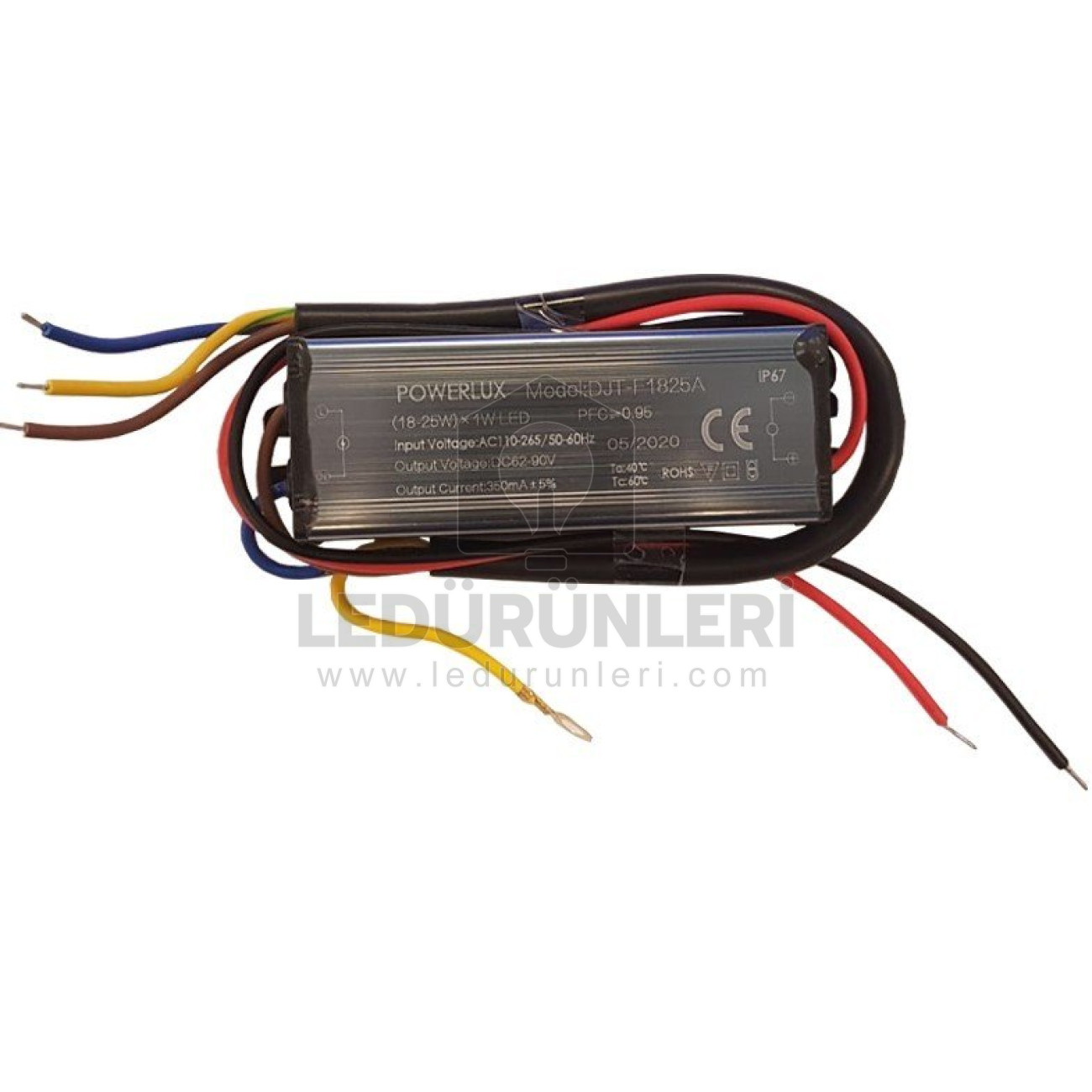 Powerlux 18-25x1W. 62-90V. 350ma. IP67 Power Led Sürücüsü