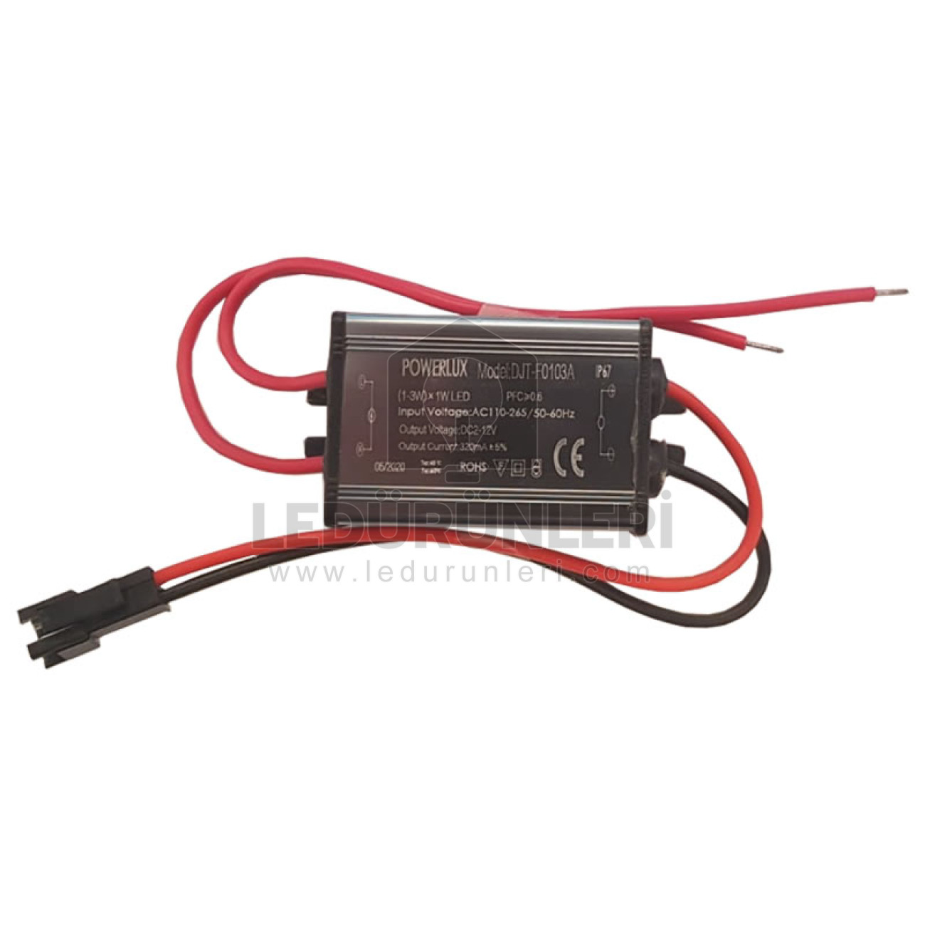 Powerlux 1-3x1W. 2-12V. 350ma. IP67 Power Led Sürücüsü