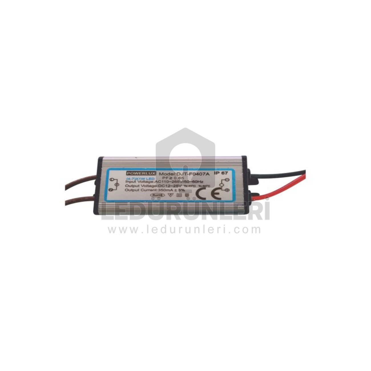 Powerlux 12C350-04 Metal Kasa Led Driver Rf Kumandalı Ip 67