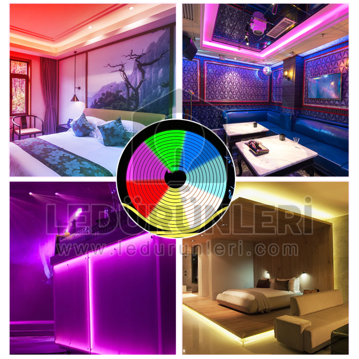 12v. 6x12mm RGB Esnek Neon Led (5 Metre) - LED.00457