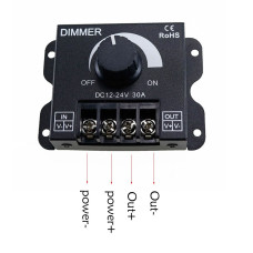 Manuel Pot Çevirmeli 12V, 24V 30A. Led Dimmer