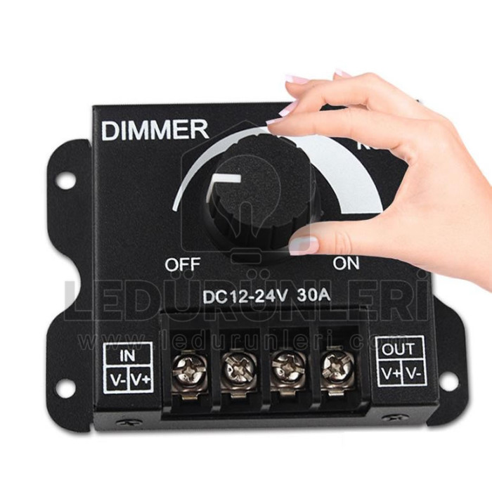 Manuel Pot Çevirmeli 12V, 24V 30A. Led Dimmer - LED.00056
