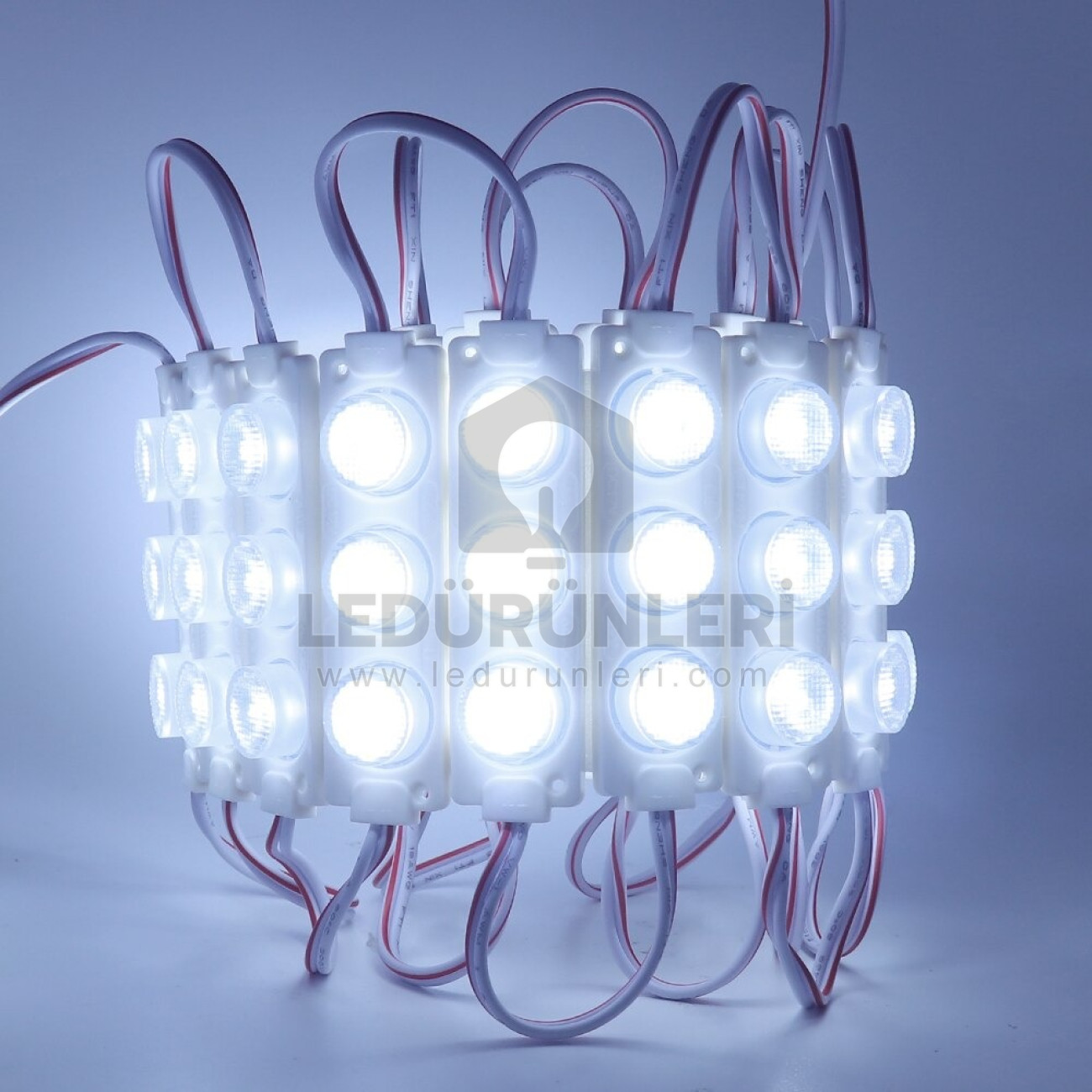LEDLEN 12v. 3w. 3030 Yüksek Işık Lens Mercekli 3lü Modül Led