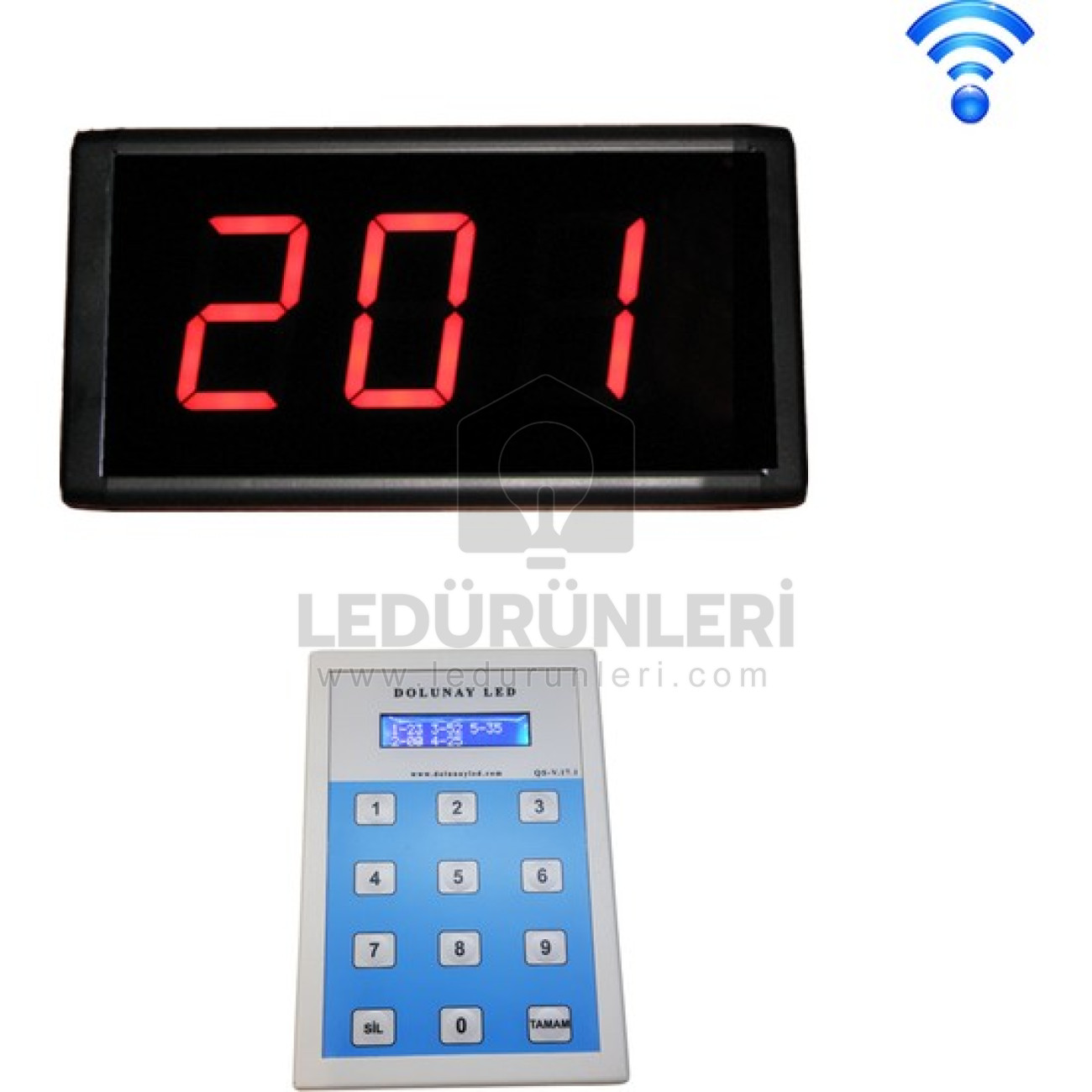DijitalScreen Led Fast Food Çağri Sistemi Tek Gösterge (Kablosuz)