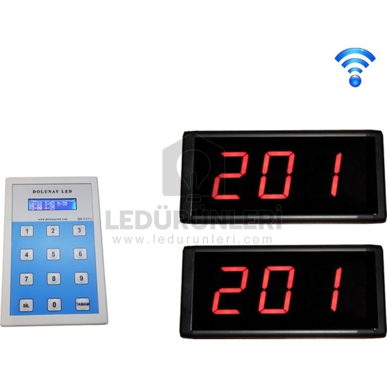 DijitalScreen Led Fast Food Çağrı Sistemi 2 Gösterge (Kablosuz)