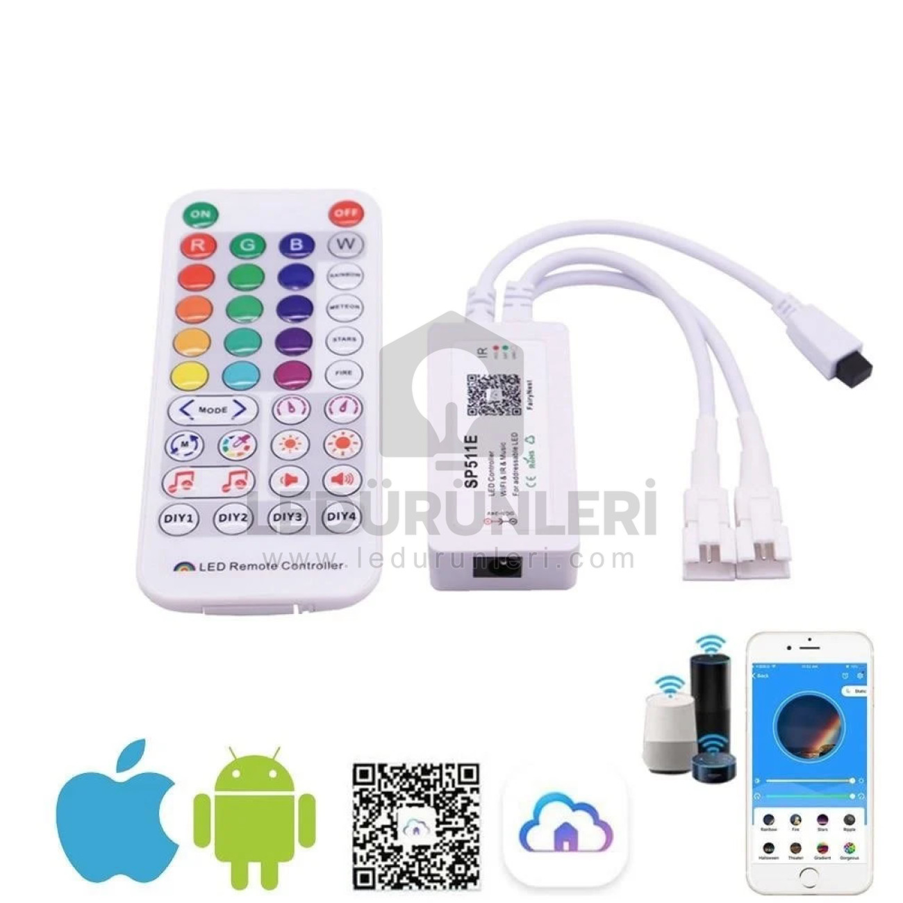 LightGo SP511E RGB Pixel Led Kontrolcüsü Wifi - Ses Kontrol Cihazı Çift Çıkışlı