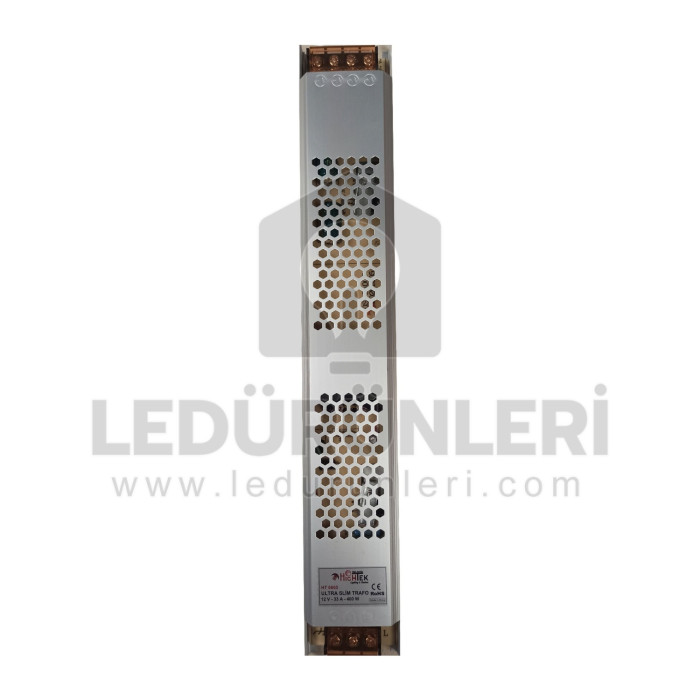 12V. 33A. 400W. Metal Ultra Slim Kasa Led Trafosu Fansız Adaptör - LED.00756