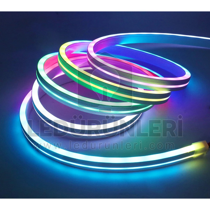 12V 6X12mm Animasyonlu Adreslenebilir RGB Pixel Neon Led (5 Metre) - LED.00788