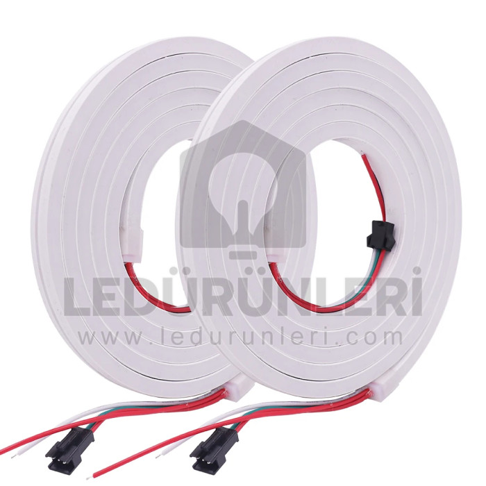 12V 6X12mm Animasyonlu Adreslenebilir RGB Pixel Neon Led (5 Metre) - LED.00788