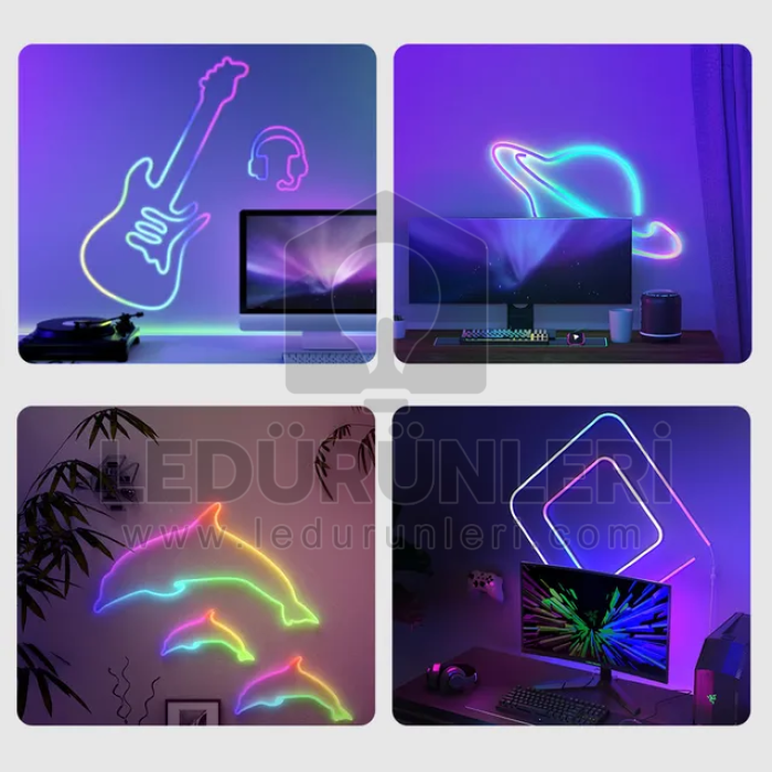 12V 6X12mm Animasyonlu Adreslenebilir RGB Pixel Neon Led (5 Metre) - LED.00788