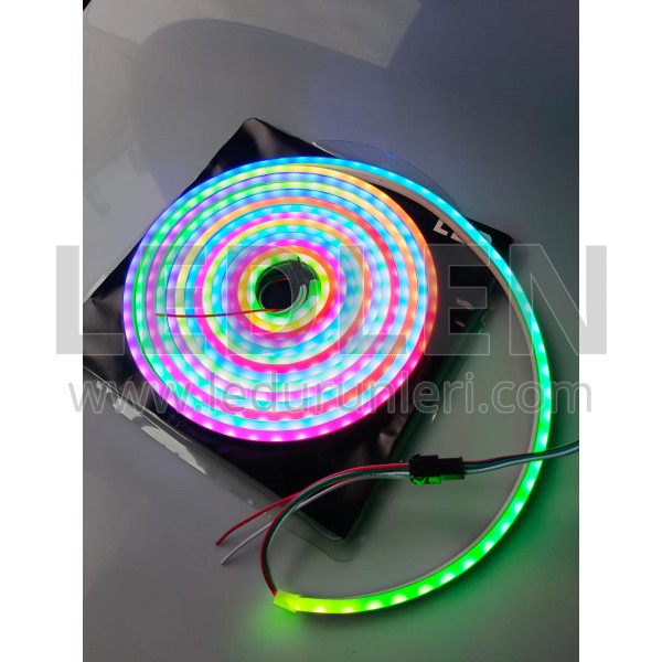 12V 6X12mm Animasyonlu Adreslenebilir RGB Pixel Neon Led (5 Metre)