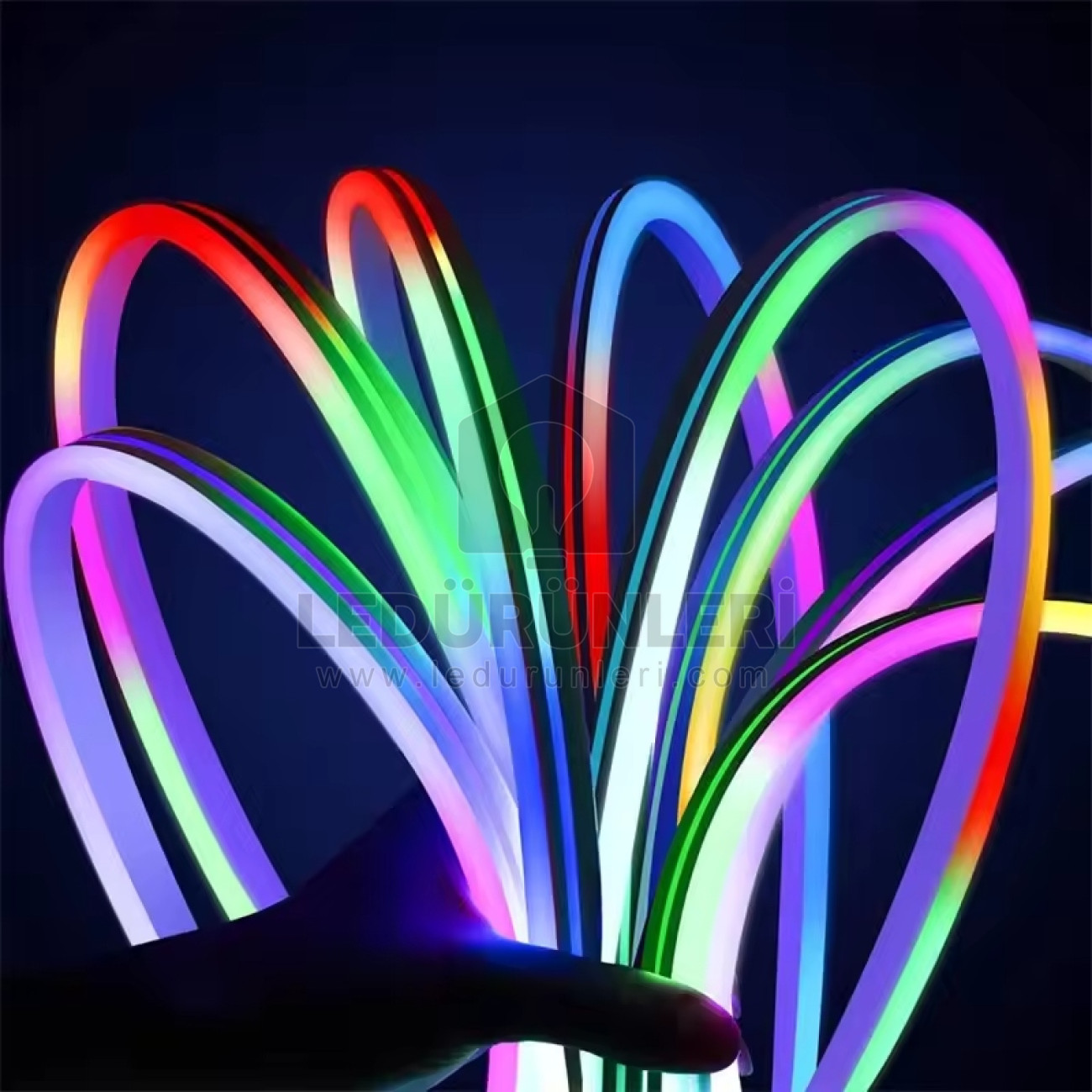LEDLEN 12V 6x12mm Animasyonlu Adreslenebilir RGB Pixel Neon LED