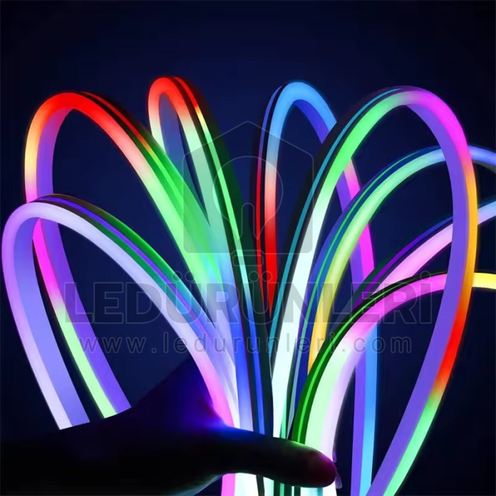 12V 6X12mm Animasyonlu Adreslenebilir RGB Pixel Neon Led (5 Metre) - LED.00788