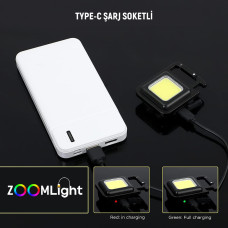 Cob Ledli Çok Amaçlı Cep / Şarjlı Yüksek Işıklı El Feneri