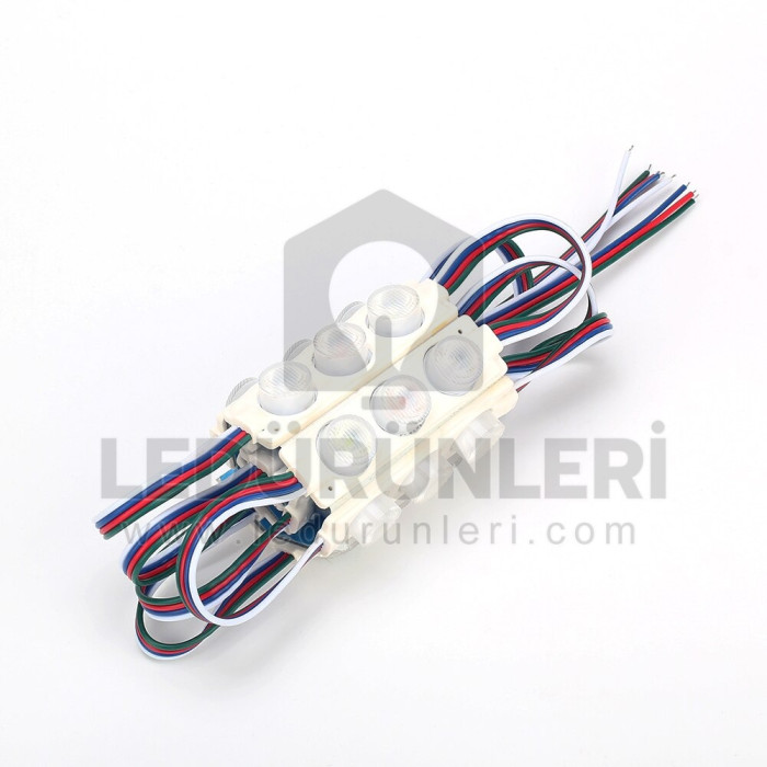 12v 3Lü 3W. Lensli Mercekli RGB Modül Led - LED.00791