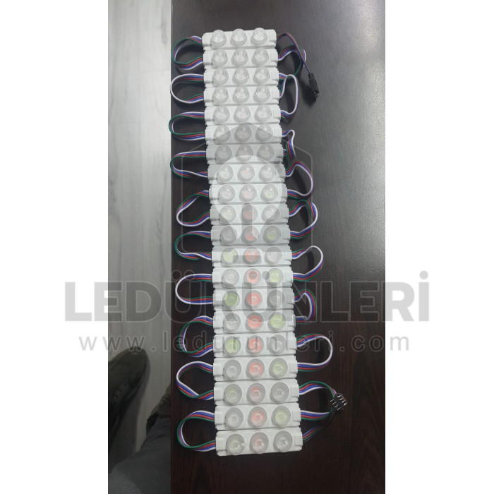 12v 3Lü 3W. Lensli Mercekli RGB Modül Led - LED.00791