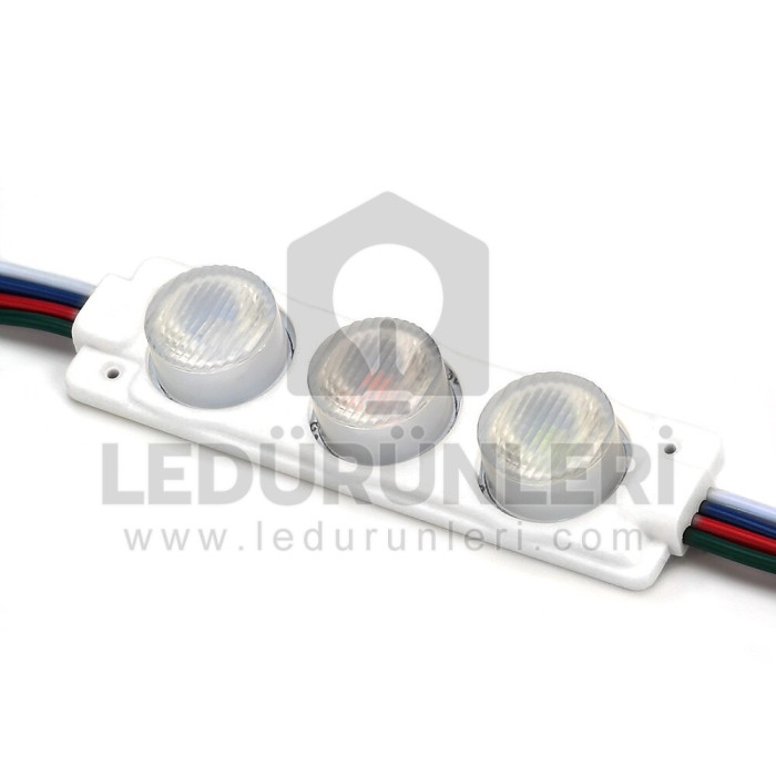 12v 3Lü 3W. Lensli Mercekli RGB Modül Led - LED.00791