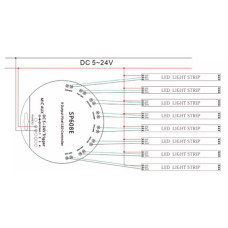 SP608E 8 Kanal WS2811-WS2812B Pixel Kontrol Devresi 5-24V