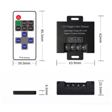 12V-24V 30A RF Kumandalı Tek Renk Şerit LED Dimmer | Parlaklık Ayarlı Kontrol Cihazı