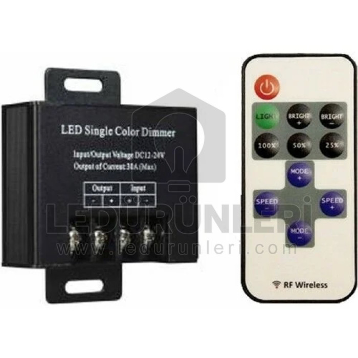 36 Amper RF Kumandalı Tek Renk Led Dimmer - LED.00799