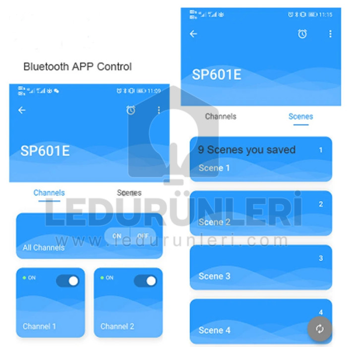 Hangova SP601E Bluetooth RF APP Pixel Led Kontrol Cihazı 2*600IC