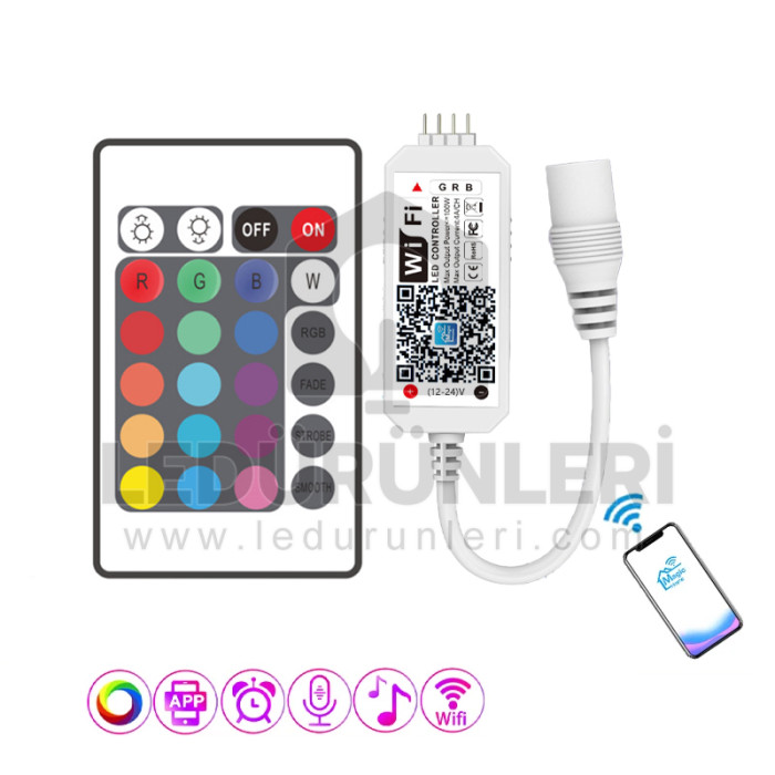Akıllı RGB Led WiFi APP Kontrol Kartı Kumandalı - LED.00813