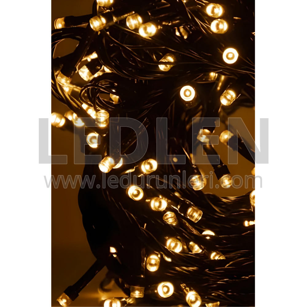 LEDLEN 10M 100 Ledli Fonksiyonlu Led Işık Eklemeli Dekoratif Lamba Gün Işığı Yılbaşı Çam Ağacı Ev Süsleme
