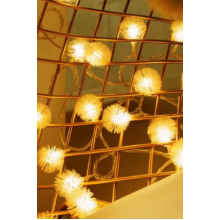 Led Işıklı Ponpon Kar Tanesi Gün Işığı Eklenebilir Fonksiyonlu Dekoratif Aydınlatma Yılbaşı Süsü 5M