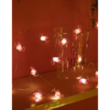 Dekoratif Ahşap Flamingo Led Işık 2 Metre Pilli Led Işık Aydınlatma Gün Işığı