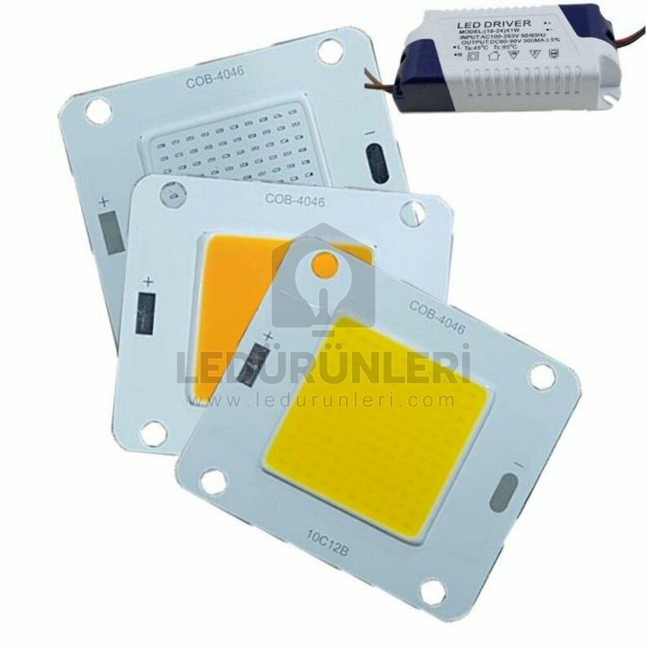LEDLEN 50W Cob Led Projektör Ledi DRİVER DAHİL 50 Watt Cob Led Yeşil