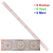 Tek Renk Pcb 18 Led RGB (6Yeşil 6 Mavi 6 Kırmızı)