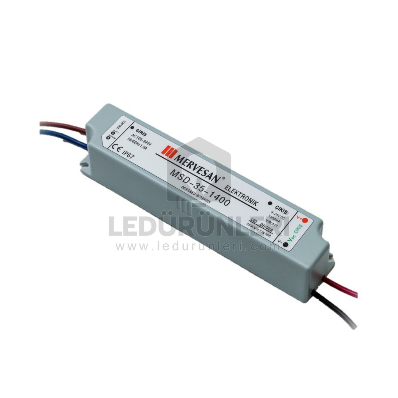 Mervesan 9-30V 1050mA 35W IP 67 Led Sürücü