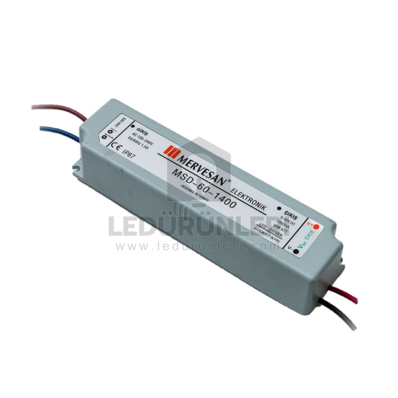 Mervesan 9-42V 1400mA 60W IP 67 Led Sürücü