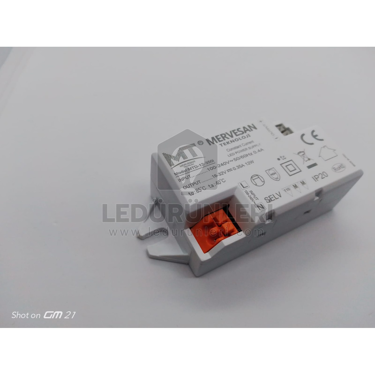 Mervesan 16-32V 350mA 12W IP 30 Sabit Akım AC/DC Led Sürücü