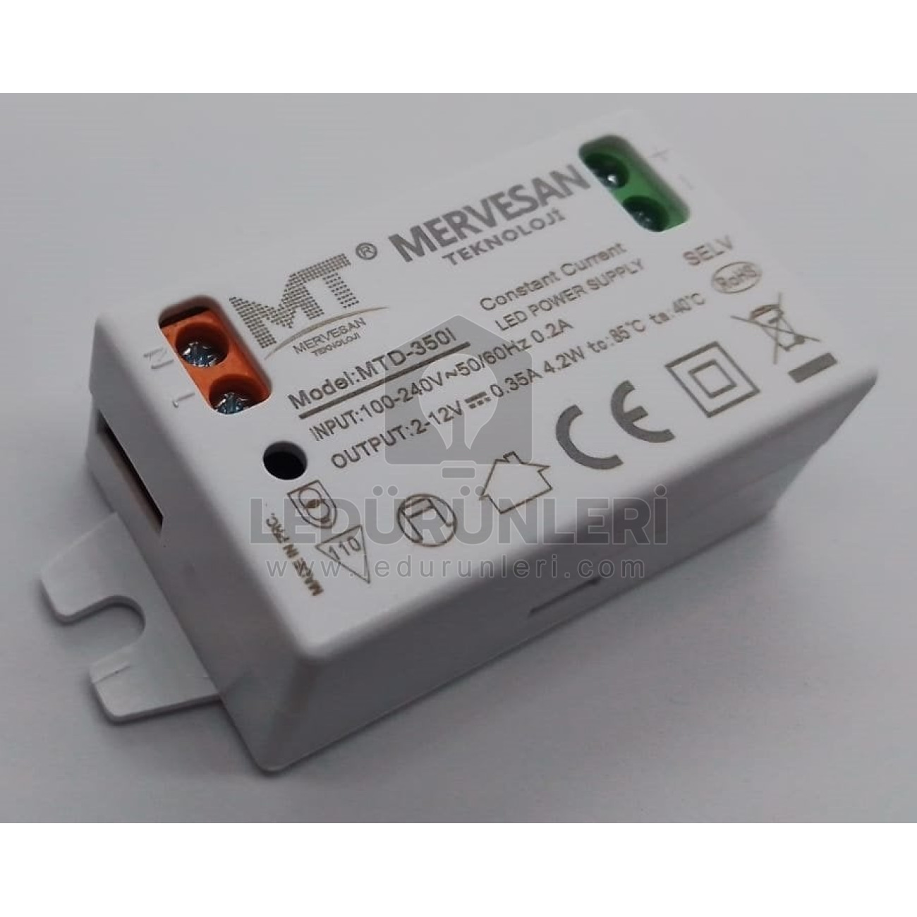Mervesan 2-12V 350 mA 4.2W IP 30 Sabit Akım AC/DC Led Sürücü