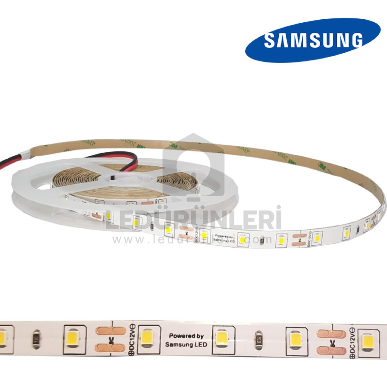 Samsung 24V 2835 Tek Çipli mt/60 Ledli İç Mekan Şerit Led (5 Metre)
