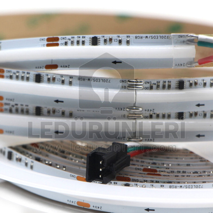 LightGo 12v Adreslenebilir RGB COB Pixel Şerit Led Işık 720Led/m (5 Metre)
