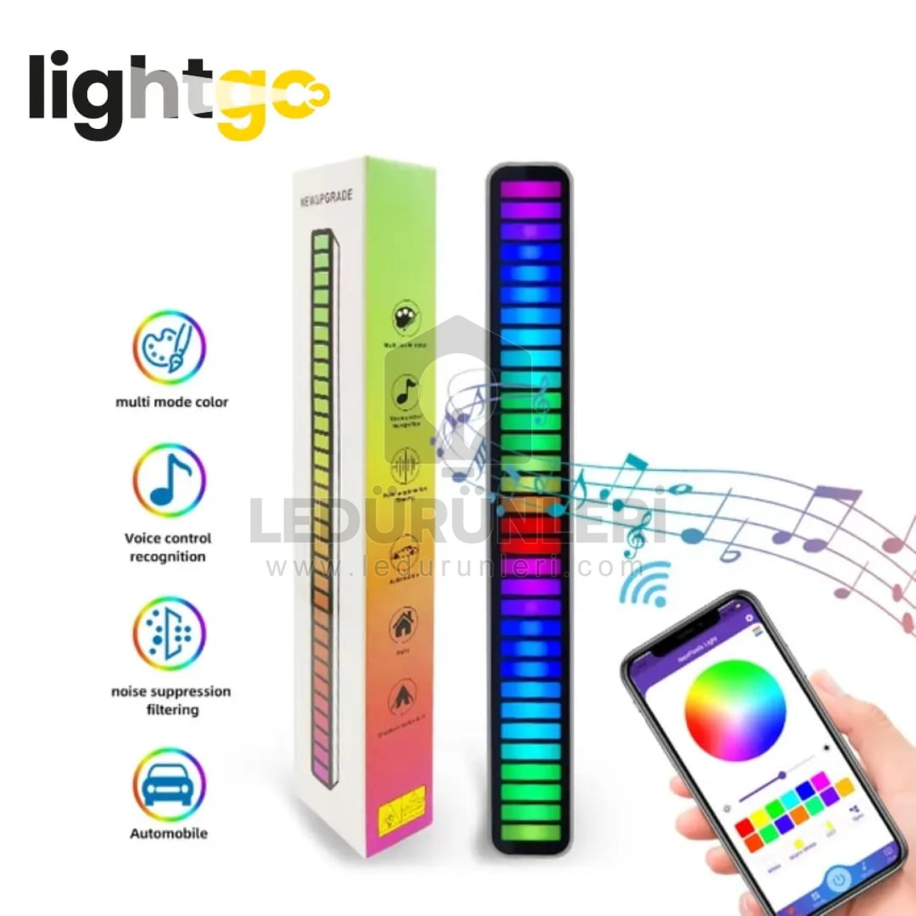 LightGo PixelBar RGB Müzik ve Ses Kontrollü Ritim Işık Çubuğu